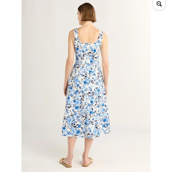 Free Assembly Cotton Sleeveless Square Neck Midi Dress 3X Floral Cottagecore - Picture 5 of 16